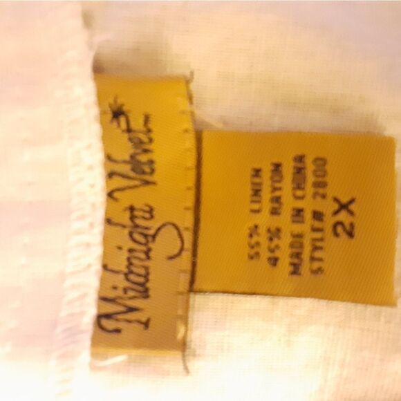 NWOT Midnight Velvet Linen Blend Top W/ Sequins - Picture 7 of 8
